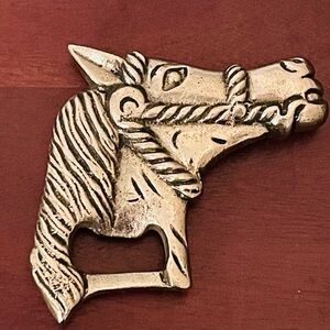 Vintage Stamped Silverton Horse Head Cast Metal Bottle Opener